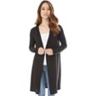 Juniors' Iz Byer Hooded Duster Cardigan, Teens, Size: Medium, Black
