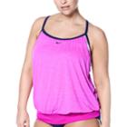Plus Size Nike Layered Sport Tankini Top, Women's, Size: 1xl, Purple Oth