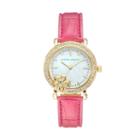 Laura Ashley Women's Crystal Leather Watch, Pink