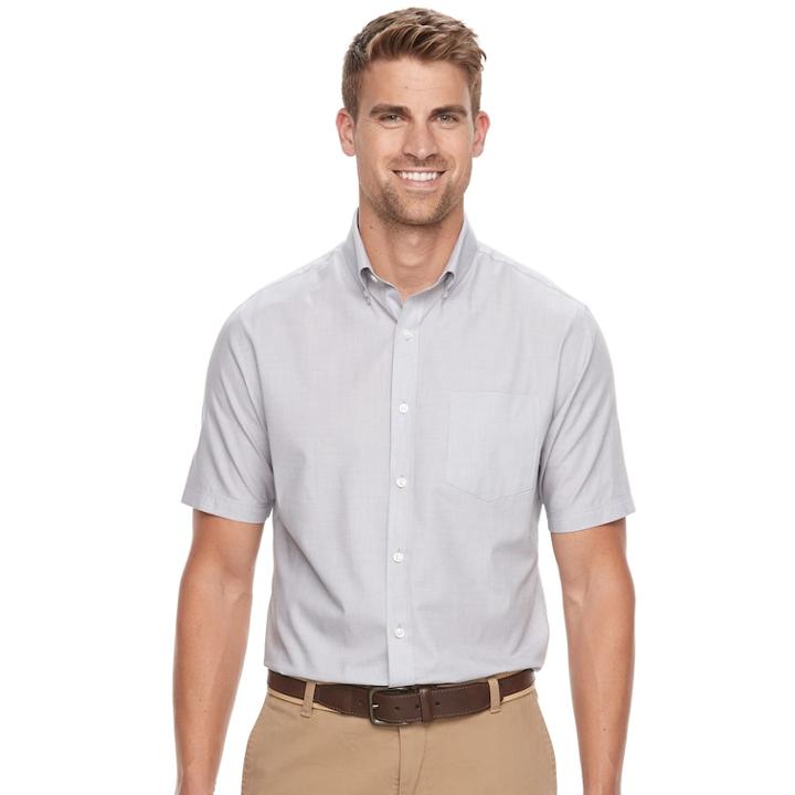 Men's Croft & Barrow&reg; Classic-fit Easy-care Button-down Shirt, Size: Xxl, Grey