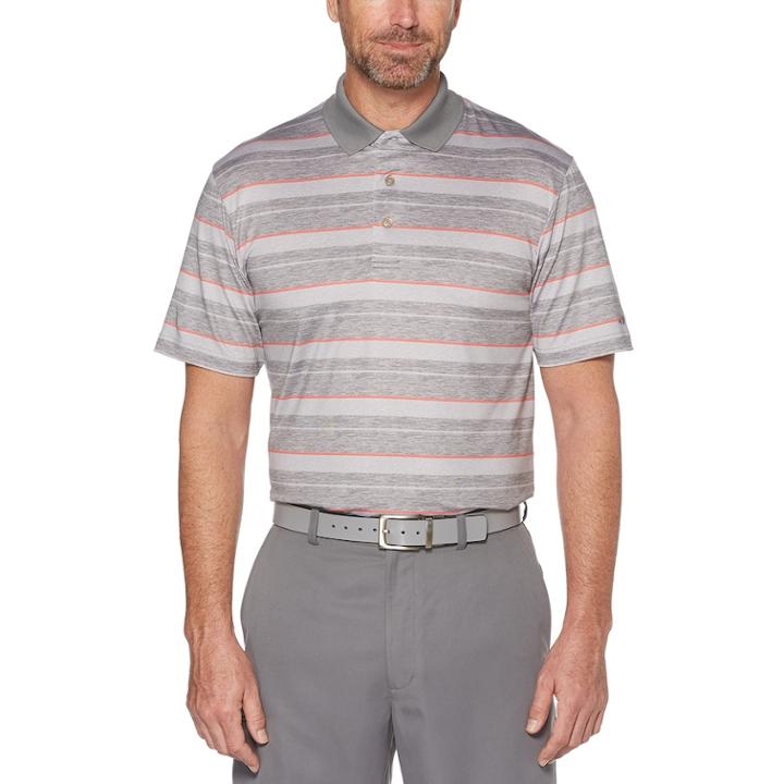 Big & Tall Grand Slam On Course Printed Stripe Polo, Men's, Size: Xl Tall, Med Grey