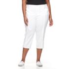 Plus Size Croft & Barrow&reg; Twill Utility Capris, Women's, Size: 18 W, White