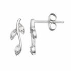 Lc Lauren Conrad 10k White Gold Diamond Accent Leaf Drop Earrings, Women's