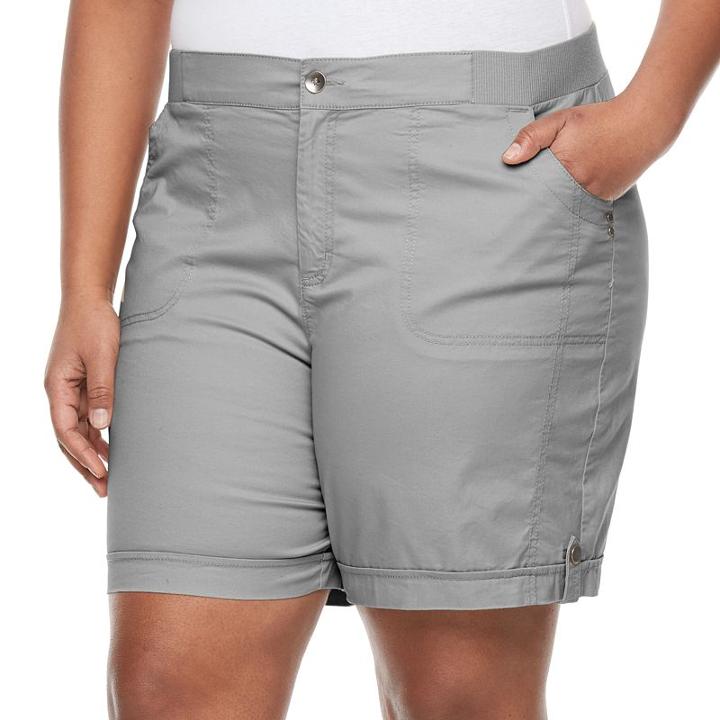 Plus Size Croft & Barrow&reg; Utility Short, Women's, Size: 20 W, Grey