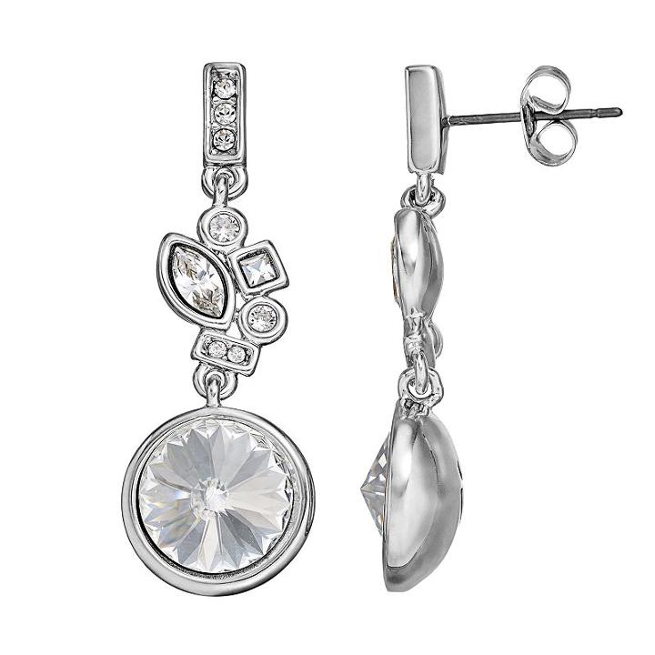 Simply Vera Vera Wang Cluster Drop Earrings With Swarovski Crystals, Women's, White