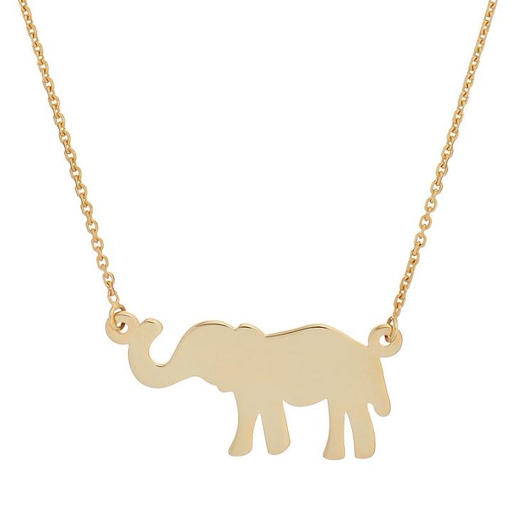 14k Gold Elephant Necklace, Women's, Size: 18, Yellow