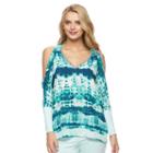 Women's Juicy Couture Embellished Cold-shoulder Top, Size: Large, Light Blue
