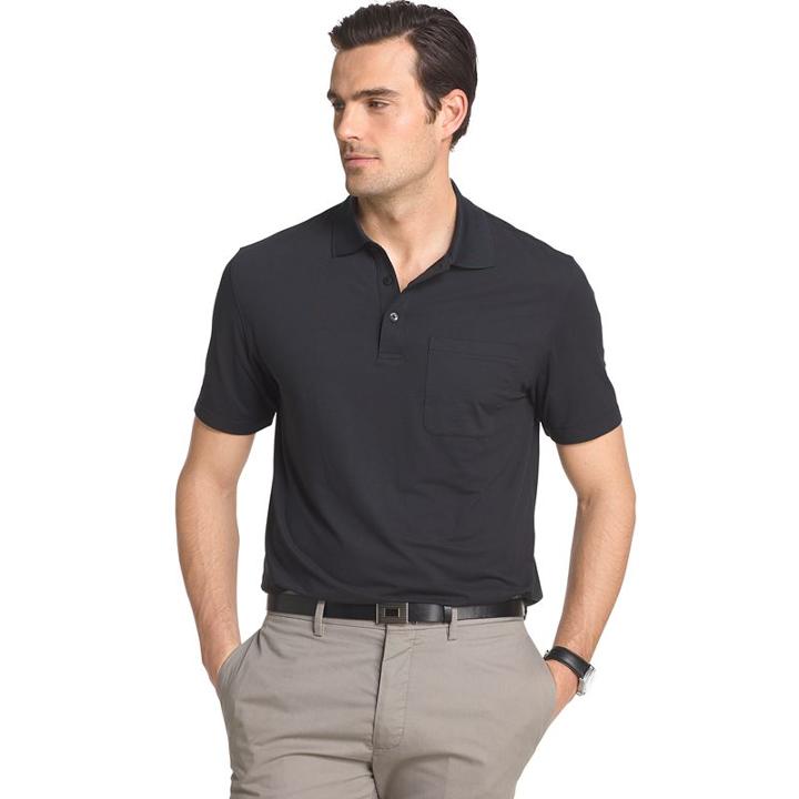 Big & Tall Van Heusen Flex Classic-fit Polo, Men's, Size: L Tall, Black
