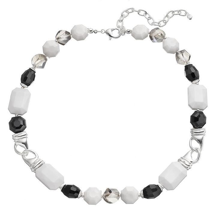 Napier Black & White Beaded Link Necklace, Women's, Multicolor
