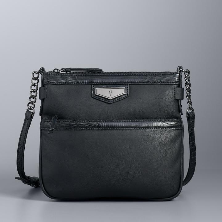 Simply Vera Vera Wang Erie Crossbody Bag, Women's, Black