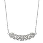 Lc Lauren Conrad Simulated Crystal Leaf & Flower Statement Necklace, Women's, Silver