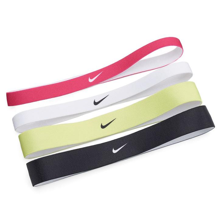 Nike 4-pk. Neons Skinny & Thick Sport Headband Set, Women's, Vivid Pink