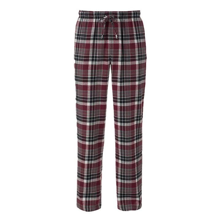 Men's Croft & Barrow&reg; Flannel Lounge Pants, Size: Small, Dark Red