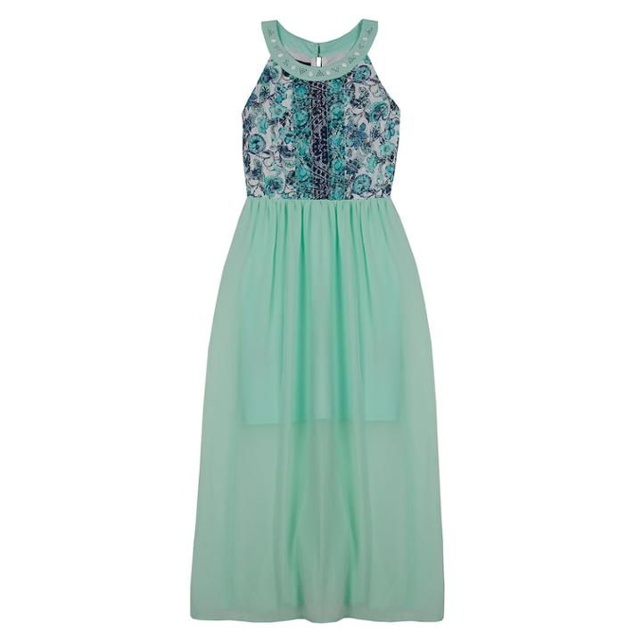 Girls 7-16 Iz Amy Byer Sleeveless Floral Bodice Maxi Dress, Size: 8, Lt Green