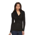 Women's Jennifer Lopez Draped Asymmetrical Top, Size: Xl, Black