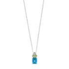Sterling Silver Blue Topaz & Green Peridot Rectangle Pendant Necklace, Women's