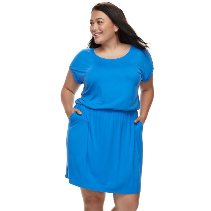 Plus Size Apt. 9&reg; Cinched T-shirt Dress, Women's, Size: 0x, Med Blue