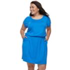 Plus Size Apt. 9&reg; Cinched T-shirt Dress, Women's, Size: 0x, Med Blue
