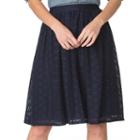 Women's Chaps Lace Skirt, Size: Medium, Blue (navy)