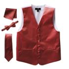 Men's Steven Land Solid 4-pc. Vest Set, Size: Medium, Dark Red