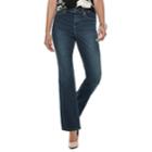 Women's Jennifer Lopez High-waisted Curvy Bootcut Jeans, Size: 8 T/l, Dark Blue
