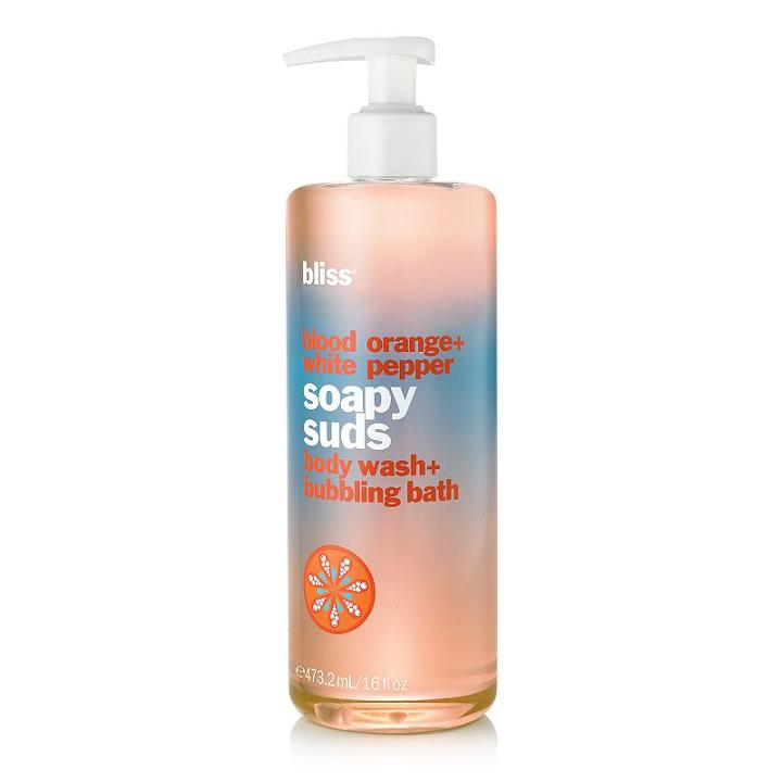 Bliss Blood Orange + White Pepper Soapy Suds Body Wash + Bubbling Bath, Multicolor