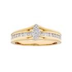 Lovemark 10k Gold 1/4 Carat T.w. Diamond Marquise Cluster Ring, Women's, Size: 7, White