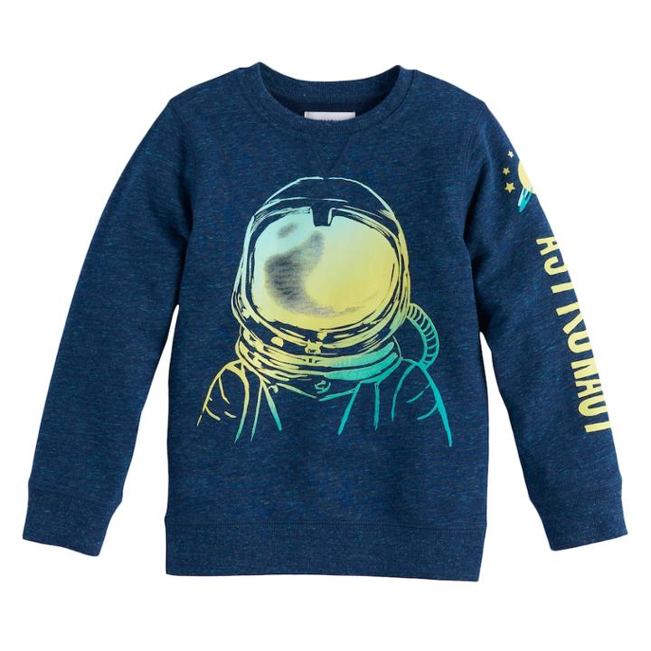 Boys 4-7x Sonoma Goods For Life&trade; Heathered Pullover Sweatshirt, Size: 7x, Dark Blue