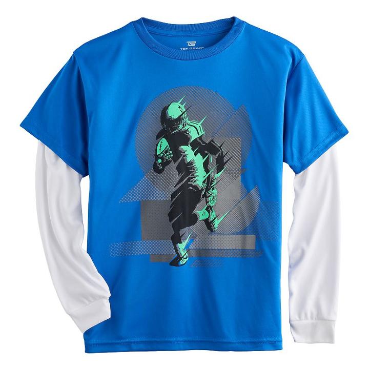 Boys 8-20 Tek Gear&reg; Mock-layered Graphic Tee, Boy's, Size: Small, Blue