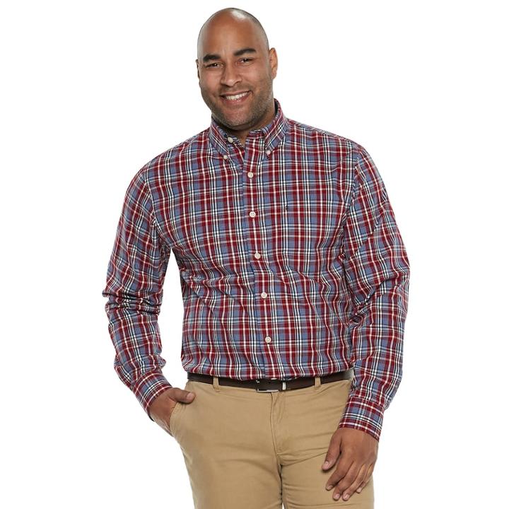 Big & Tall Izod Premium Essentials Classic-fit Stretch Button-down Shirt, Men's, Size: 4xb, Brt Red