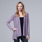 Women's Simply Vera Vera Wang Flyaway Cardigan, Size: Xl, Med Purple
