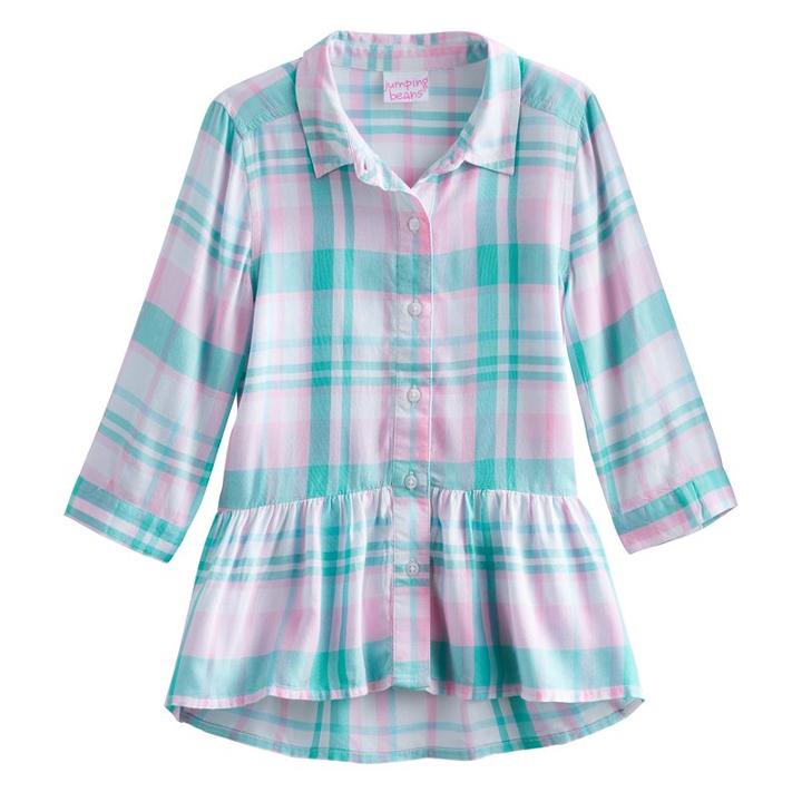 Girls 4-10 Jumping Beans&reg; Patterned Tunic Top, Girl's, Size: 5, Brt Green