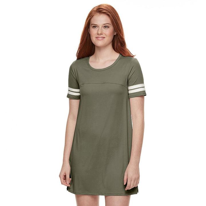 Juniors' About A Girl Varsity T-shirt Dress, Size: Xs, Green Oth