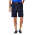 Men's Haggar Cool 18 Pleated Microfiber Shorts, Size: 33, Blue