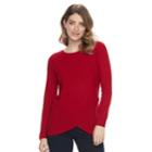 Women's Croft & Barrow&reg; Tulip Hem Sweater, Size: Xl, Med Red