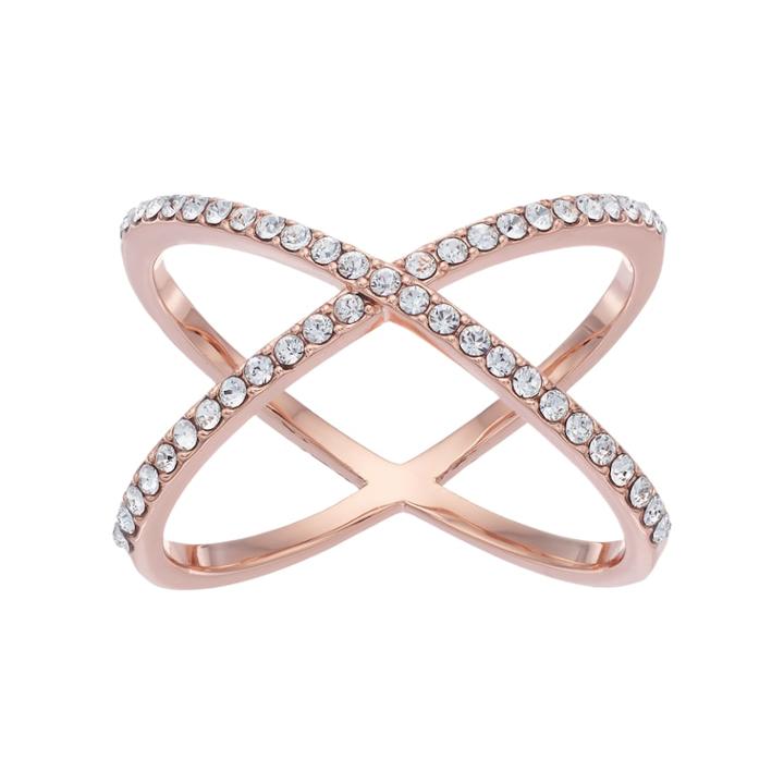 Brilliance X Ring With Swarovski Crystals, Women's, Size: 10, White