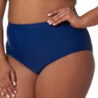 Plus Size Pink Envelope High-waisted Bikini Bottoms, Women's, Size: 1xl, Blue (navy)