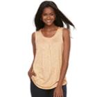 Women's Croft & Barrow&reg; Pleated Swing Tank, Size: Large, Drk Yellow