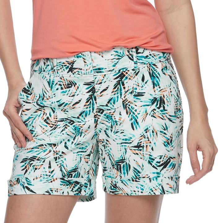 Women's Apt. 9&reg; Torie Cuffed Shorts, Size: 4, Blue