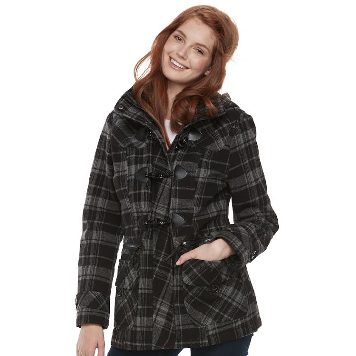 Juniors' Urban Republic Hooded Toggle Coat, Teens, Size: Medium, Dark Grey