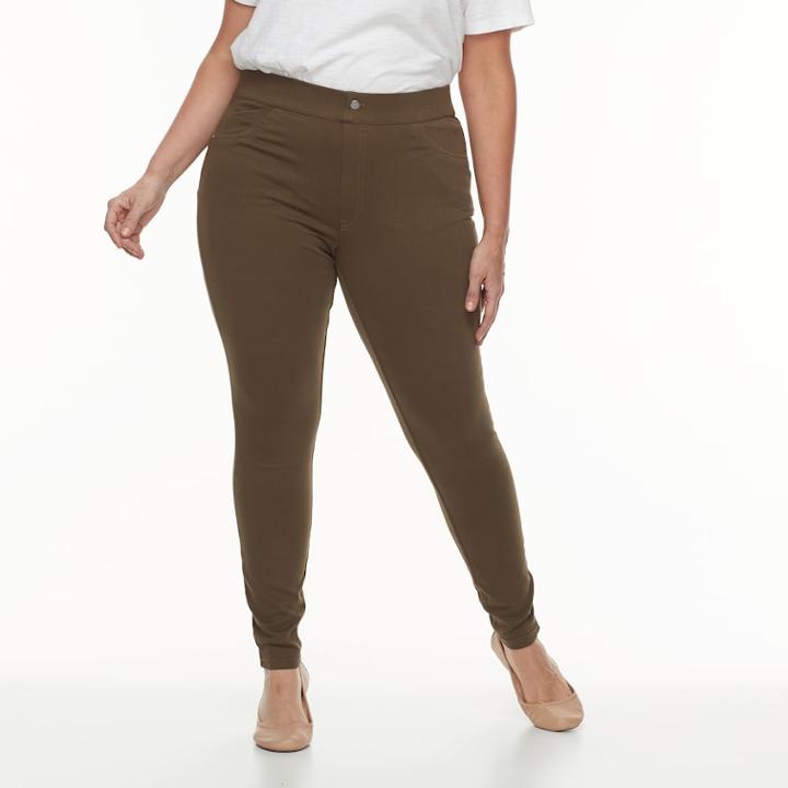 Plus Size Utopia By Hue Denim Leggings, Women's, Size: 1xl, Green Oth