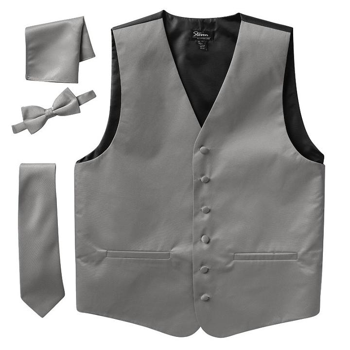 Men's Steven Land Solid 4-pc. Vest Set, Size: Xl, Grey