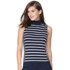 Women's Chaps Striped Sleeveless Sweater, Size: Medium, Blue