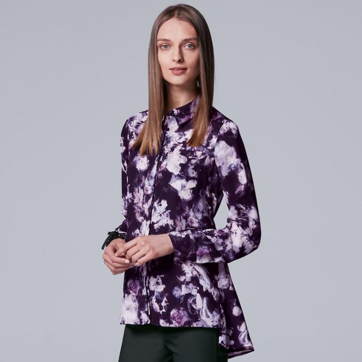 Women's Simply Vera Vera Wang High-low Blouse, Size: Small, Black