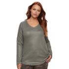 Plus Size Sonoma Goods For Life&trade; Essential V-neck Tee, Women's, Size: 0x, Med Green