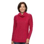 Women's Croft & Barrow&reg; Cable-knit Cowlneck Sweater, Size: Small, Pink