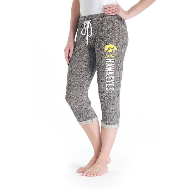 Women's College Concepts Iowa Hawkeyes Turf Knit Capris, Size: Large, Grey Other