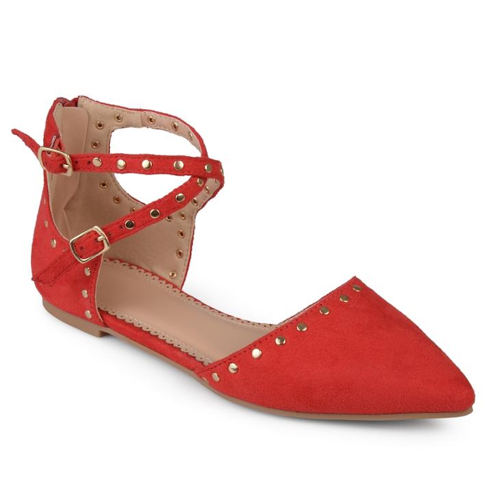 Journee Collection Liset Women's D'orsay Flats, Size: Medium (9), Red