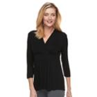 Women's Croft & Barrow&reg; Surplice Empire Top, Size: Xs, Black