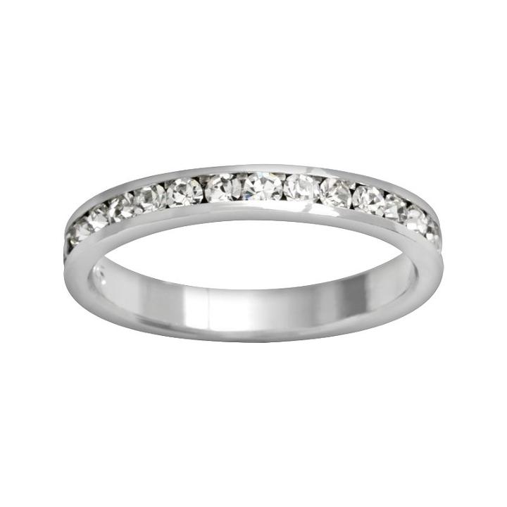 Traditions Sterling Silver Swarovski Crystal Eternity Ring, Women's, Size: 9, White